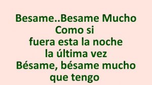 Besame Mucho piano karaoke
