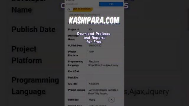 KASHIPARA - Free download latest open source code projects in Java, Android... #website #developmen