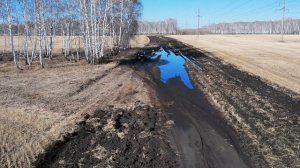 Едем посмотреть на апрельский берег Драверта 🚁Омская область, дорога через поля..