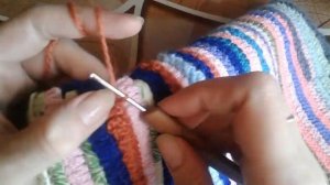 Что сделать из остатков пряжи//Коврик//часть2