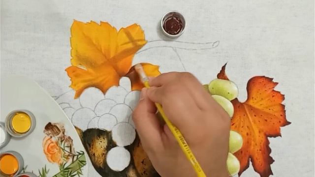 Uvas Verdes e Roxas com Folha Seca Pintura em Tecido - Bruno Silva - Aula 285 смотреть онлайн
