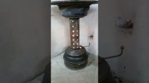 Печь на отработке из колёсных дисков