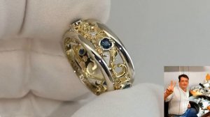 Кольцо «Сапфир - обручалка ЭКСКЛЮЗИВ» золото 585, сапфиры.