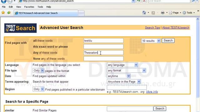 Search for pages displaying the keyword test4u on the Web using the advanced search option. At... смотреть онлайн