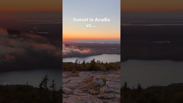 Sunset vs Sunrise in Acadia National Park at Cadillac Mountain. Which would you choose? #acadia