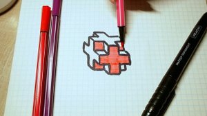 Как нарисовать фломастерами объемный крест?