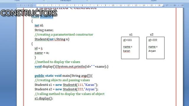 CORE JAVA PROGRAMMING TUTORIAL - PART 1 - Session 6.2 - Java Constructors