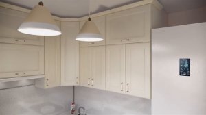 Кухня топленное молоко и фисташковый софт, столешница белая искра.