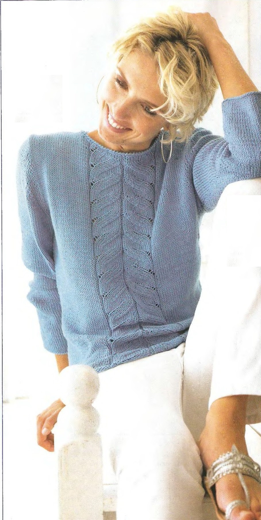 Ажурные пуловеры и джемперы для женщин спицами. Подборка.