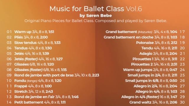 Small Jumps in 6/8 - Ballet Class Music // From "Music for Ballet Class, Vol.6" by Søren Bebe смотреть онлайн