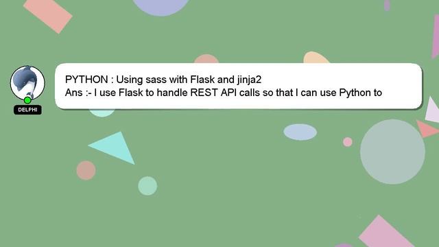 PYTHON : Using sass with Flask and jinja2 смотреть онлайн