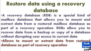 Concept of Backup and RDB (Recovery Database) in Exchange Server 2010