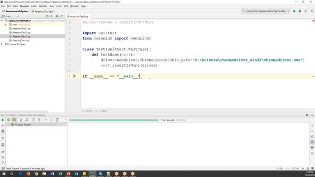 Selenium with Python Tutorial 35-Python UnitTest|Assertions|assertIsNone & assertIsNotNone