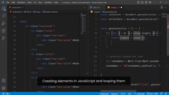 Make a super responsive random colors generator with JavaScript | JavaScript Projects