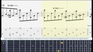 (Best Guitar Lesson) Wolfgang Amadeus Mozart - Requiem in D minor, K  626 ( slow speed for lesson )