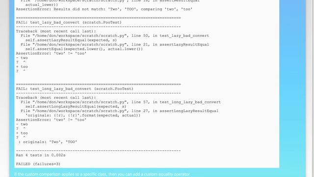 Python unittest : how to specify custom equality predicate?