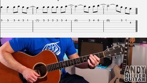 It's Raining Tacos Guitar Cover with Guitar Tabs on screen