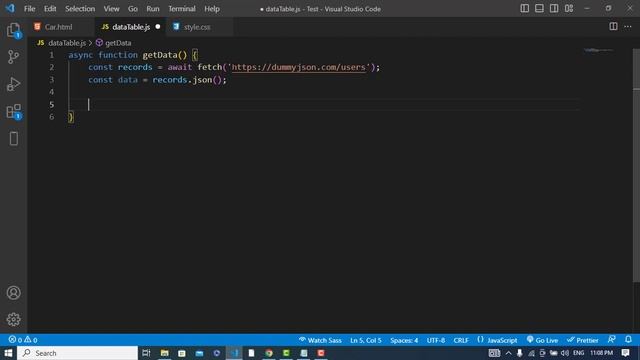 DataTable Bootstrap 5 : Fetch API data and Display in DataTable using JavaScript