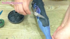 Украсила новогоднюю бутылку. Обратный декупаж. Красивый декор. ХоббиМаркет