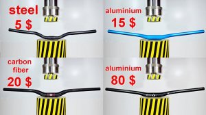 HYDRAULIC PRESS VS BICYCLE HANDLEBARS OF ALUMINUM AND CARBON FIBER