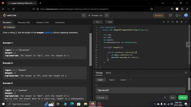 LeetCode 3. Longest substring without repeating characters solution explained || Java смотреть онлайн