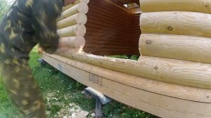 Установка двери в сруб.