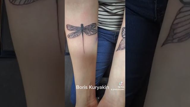 Butterfly with dragonfly tattoo by Boris Kuryakin, March 26, 2021.