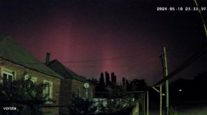 Северное сияние получилось снять на видео. Скорость в 10 раз увеличена