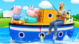 Видео для детей — Корабль для Свинки Пеппы из Плей До — Мультики про машинки и пластилин Play Doh