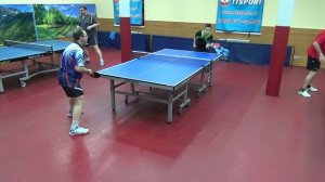 настольный теннис игра против подрезки атака по срезке первый ход Чирков - Гусев