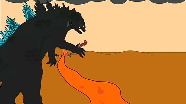 #рисуеммультфильмы #годзилла #видео Борьба вампира и годзиллы