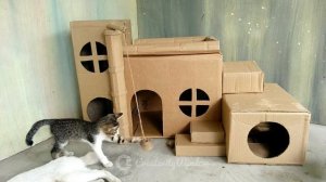 CAT HOUSE, DIY CARDBOARD BOX IDEAS