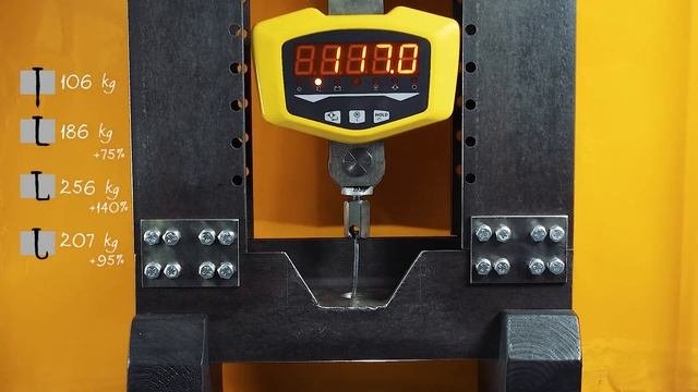 Сколько кг держит загнутый гвоздь? Тест разрывной машиной.