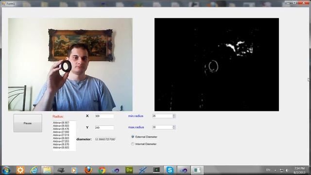 detect circles and measure diameter. смотреть онлайн