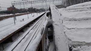 РЖД.Снегоуборочная техника.Работа машины СМ.Взгляд изнутри.Уборка снега. Выгрузка снега.