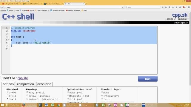 1.1 First C++ Program; Online Compiler, DevC++ and Downloading Microsoft Visual Studio