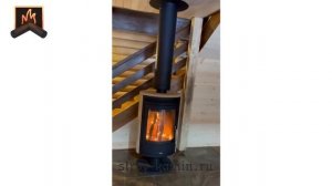 Компактная отопительная дровяная печь АВХ Arktis 8 в деревянном доме: продажа, монтаж под ключ