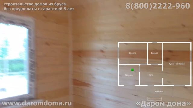 Одноэтажный дом из профилированного бруса с двумя спальнями. Проект и планировка дома 6 на 10 м.