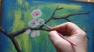 ? how to painting birds step by step, birds on cherry branches