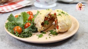 Куриные «бомбочки» - КРИНАЯ ГРУДКА, ФАРШИРОВАННАЯ ГРИБАМИ и ОВОЩАМИ под СЫРОМ