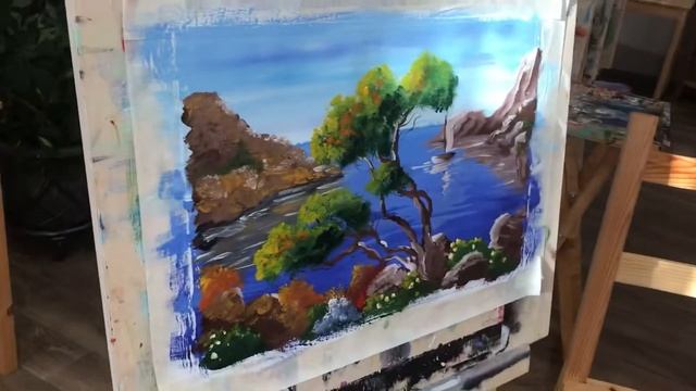 Рисуем пейзаж в простейших техниках для начинающих смотреть онлайн