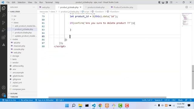 Laravel 9 Ajax Crud With  Live Search and Pagination Bangla | Delete Product | P-11