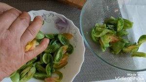 САЛАТ ИЗ ЗЕЛЕНЫХ ПОМИДОР ПО - КОРЕЙСКИ.
