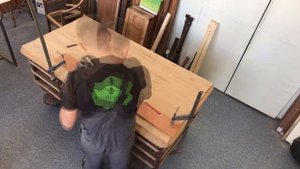 Реставрация дубового стола: столешница из ламеля/палубы. Письменный стол антиквариат и реставрация