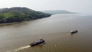 Парад судов на Анадырском лимане в День ВМФ