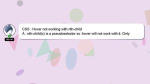 CSS : Hover not working with nth-child