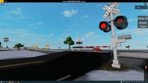 ROBLOX - Train sim - Railroad crossing from USA - 8 Trains