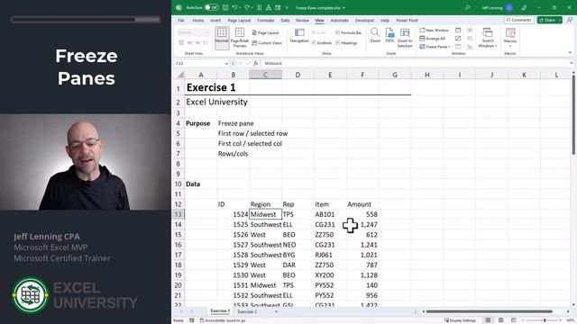 Excel How To Freeze Rows смотреть онлайн