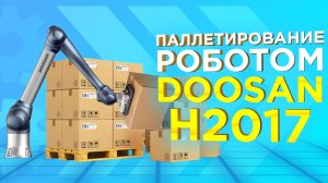Перемещение гофрокоробок коллаборативным роботом Doosan H2017 | Паллетирование