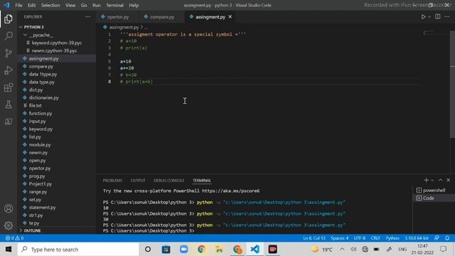 #12Python Course || Assignment Operator In Python || Operator in python in hindi | CODE LEARNER